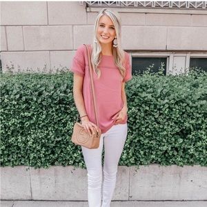 Loft Pink Blouse Shirt | Size small